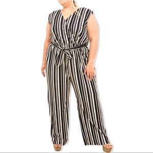 Black an White Striped Alfani Jumpsuit